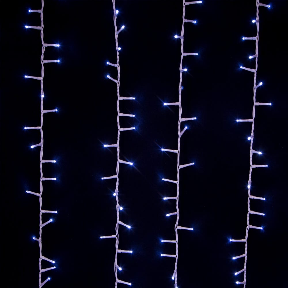 Kurt Adler 600-Light 49.2-Foot Cool White LED White Wire Rice Light Set